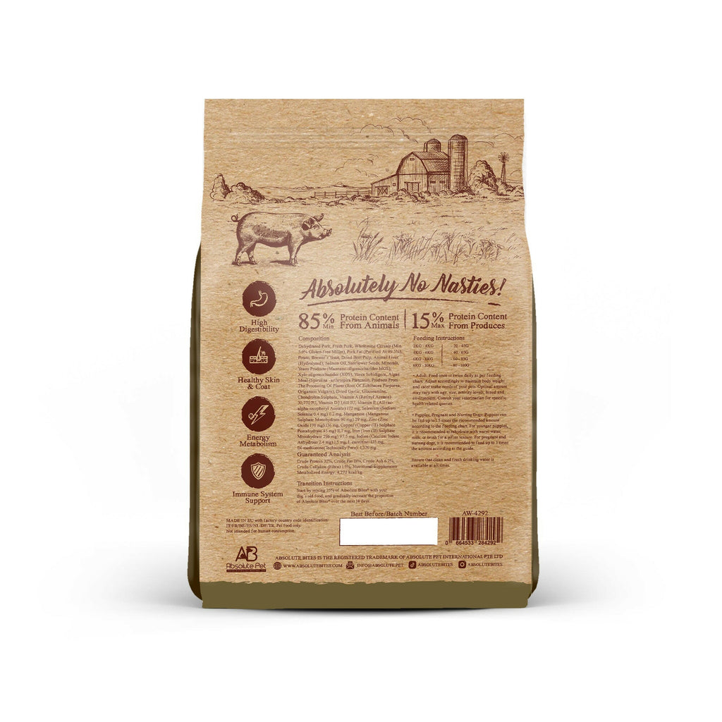 Absolute Bites Wild Age Dry Dog Food - Pork & Potato (Sample).