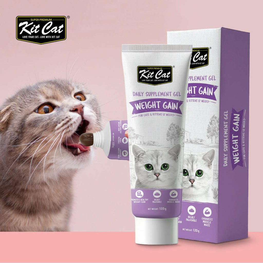 Kit Cat Daily Nutritional Supplement Gel For Cats & Kittens- Weight Gain (120g).