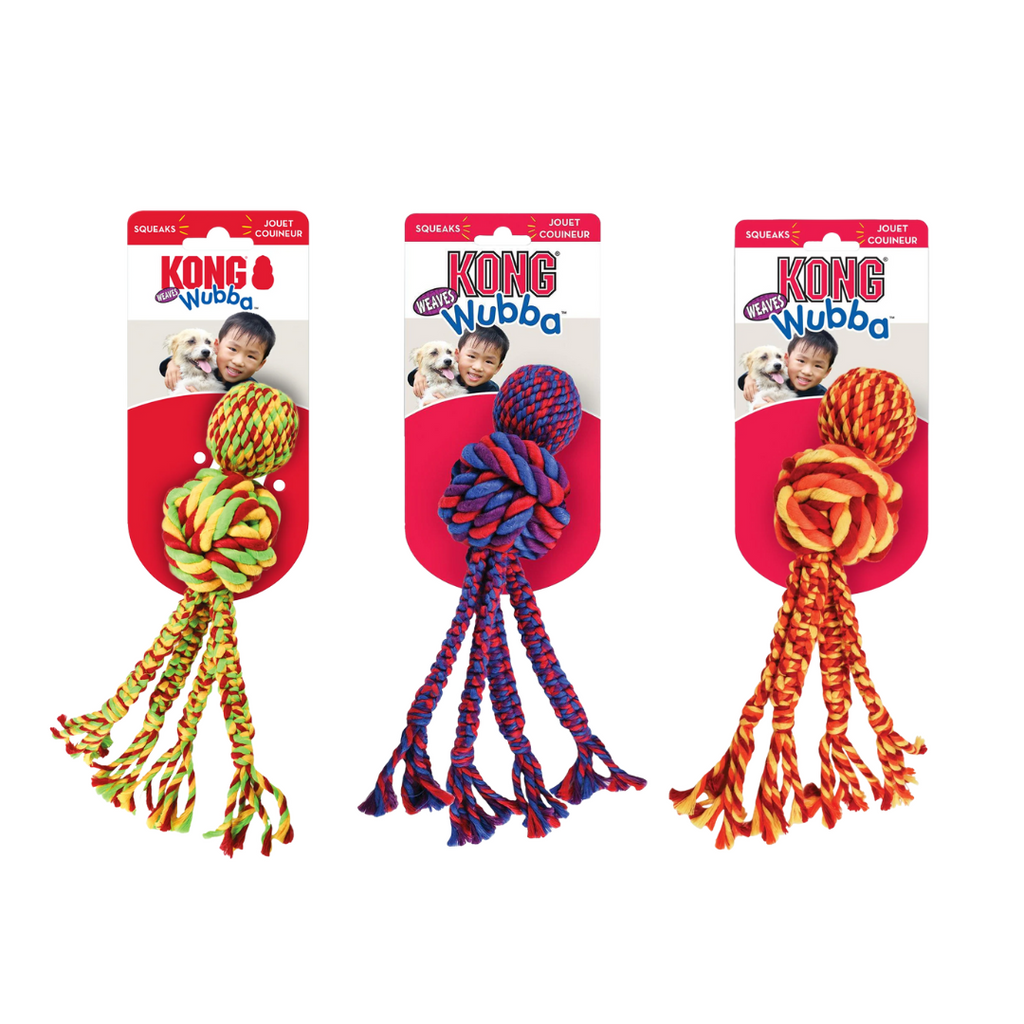 KONG Dog Toy - Wubba™ Weaves with Rope Assorted (3 Sizes).