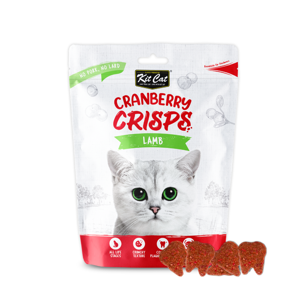 Kit Cat Cranberry Crisps Cat Treat - Lamb (60g).