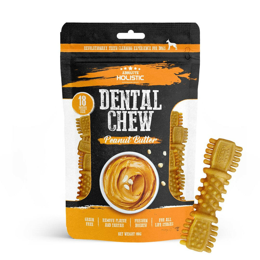 Absolute Holistic Value Pack Dental Chews for Dogs -  Peanut Butter (160g).