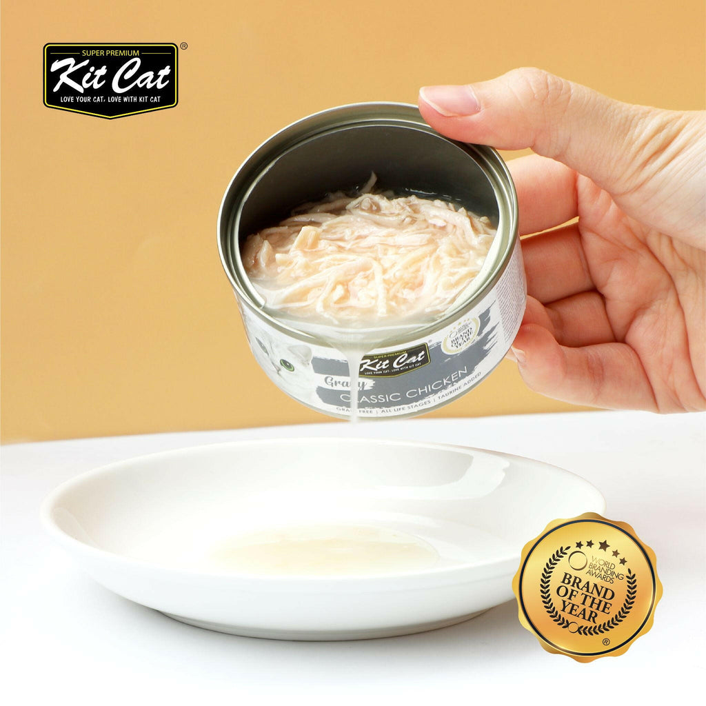 Kit Cat Gravy Cat Canned Food - Chicken & Whitebait (70g).