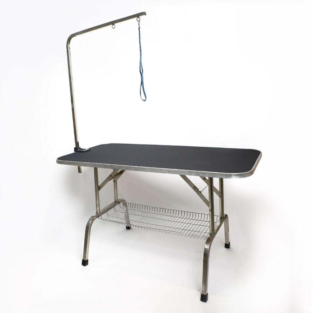 4ft Heavy Duty Stainless Steel Pet Grooming Table with Adjustable Arm.