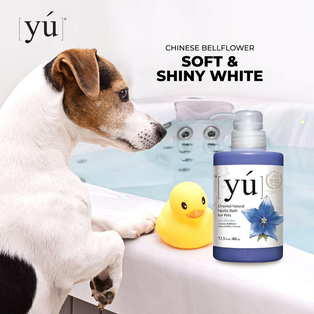 YU Oriental Natural Herbs Bath Shampoo for Cats & Dogs -  Natural White Formula (400ml).