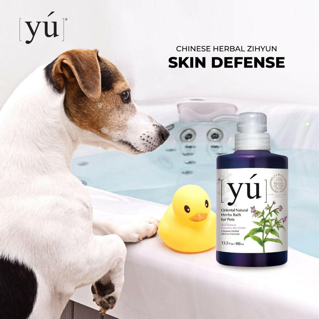 YU Oriental Natural Herbs Bath Shampoo for Cats & Dogs -  Skin Defense Formula (400ml).