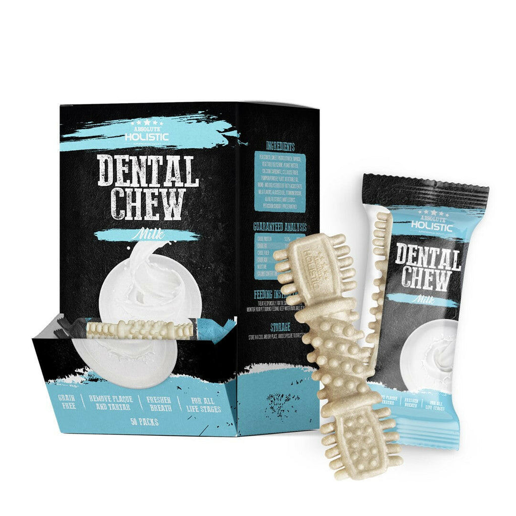 [CTN OF 50] Absolute Holistic Dental Chew for Dogs - Milk (4").