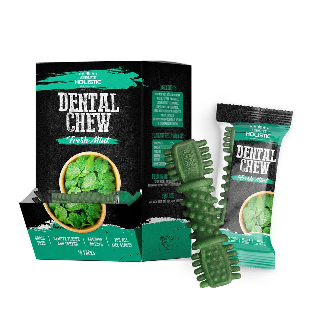 [CTN OF 50] Absolute Holistic Dental Chew for Dogs - Fresh Mint (4").
