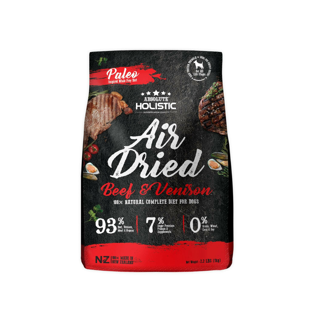 [CTN OF 6] Absolute Holistic Air Dried Food for Dogs - Beef & Venison (1kg).