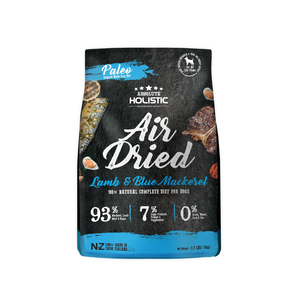 [CTN OF 6] Absolute Holistic Air Dried Food for Dogs - Lamb & Blue Mackerel (1kg).