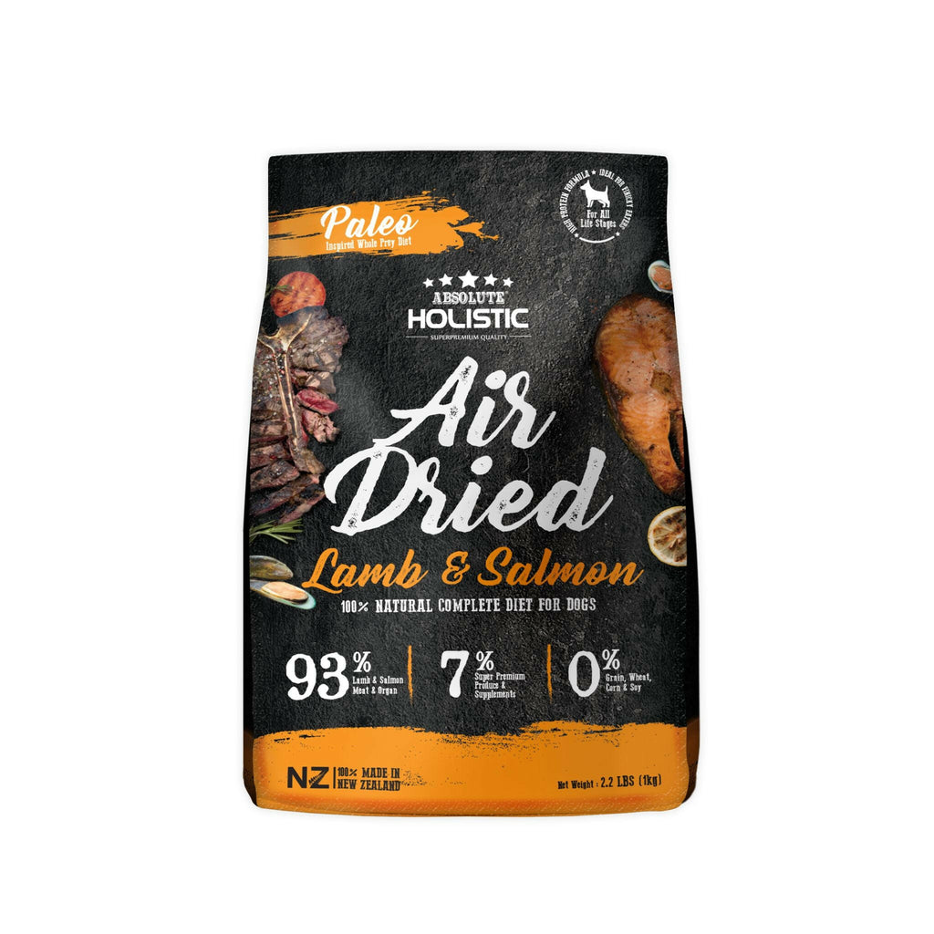 [CTN OF 6] Absolute Holistic Air Dried Food for Dogs - Lamb & Salmon (1kg).