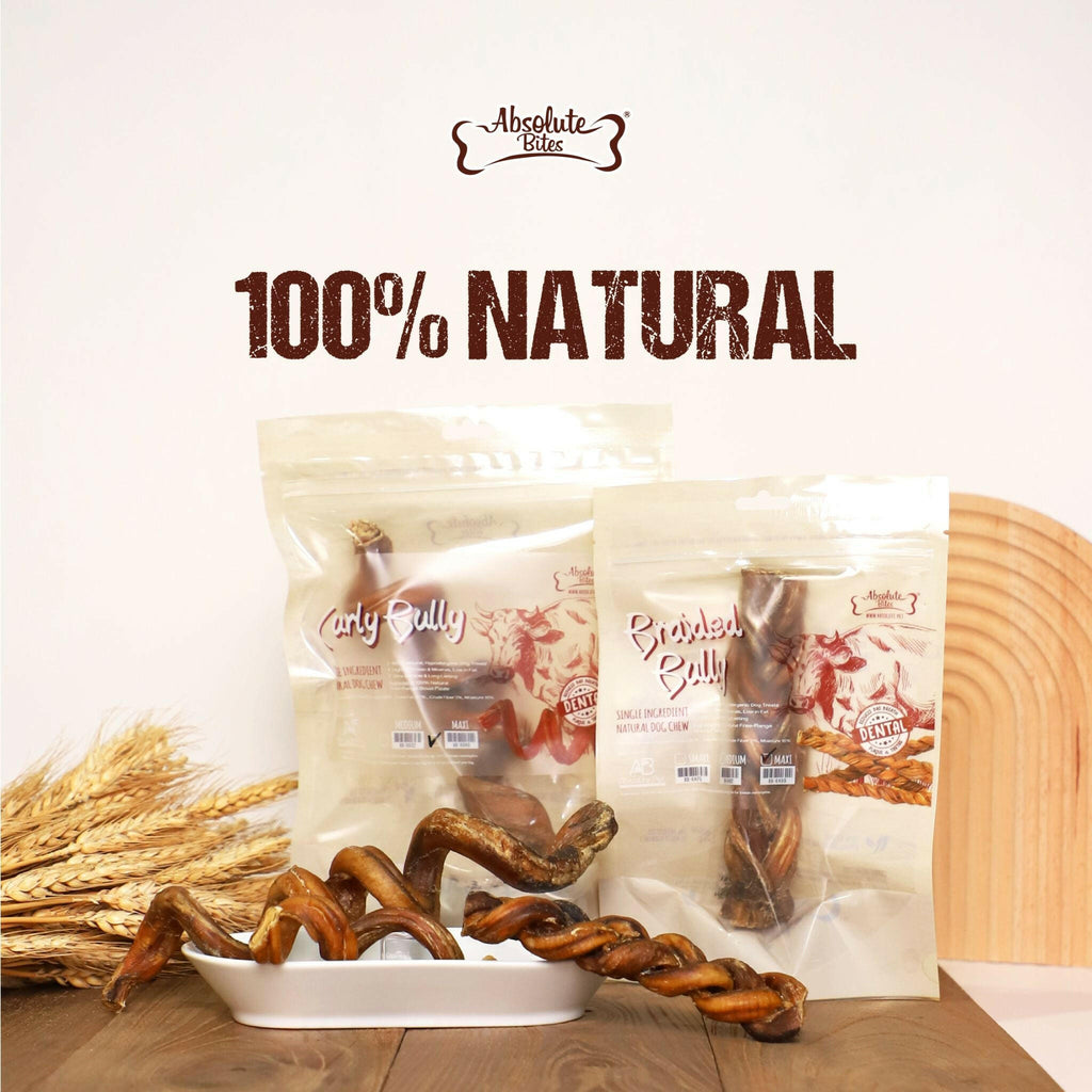 Absolute Bites Single Ingredient Dog Chew - Thick Bully Stick (Medium) | 3pcs.