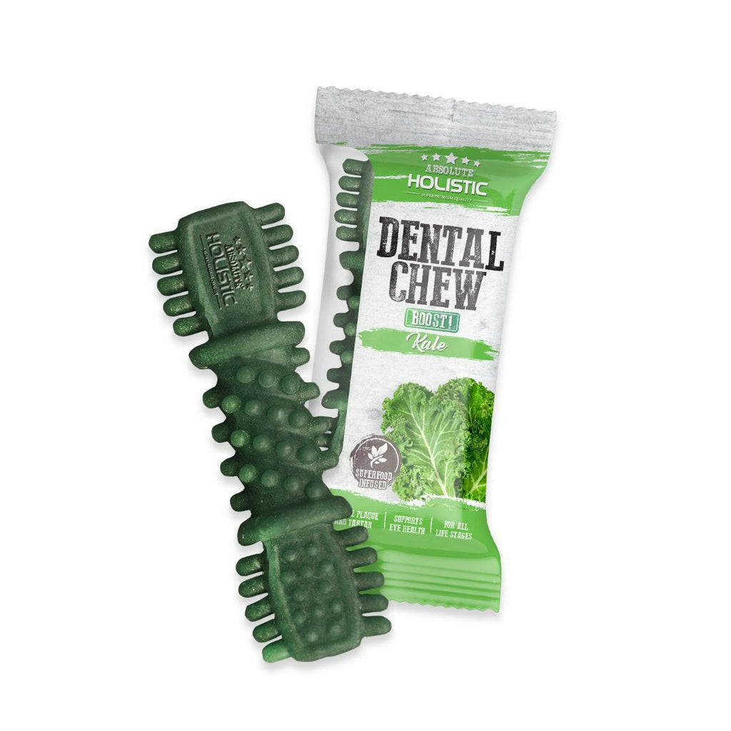 [CTN OF 50] Absolute Holistic BOOST Dental Chew for Dogs - Kale (4") | Infused with Superfood.