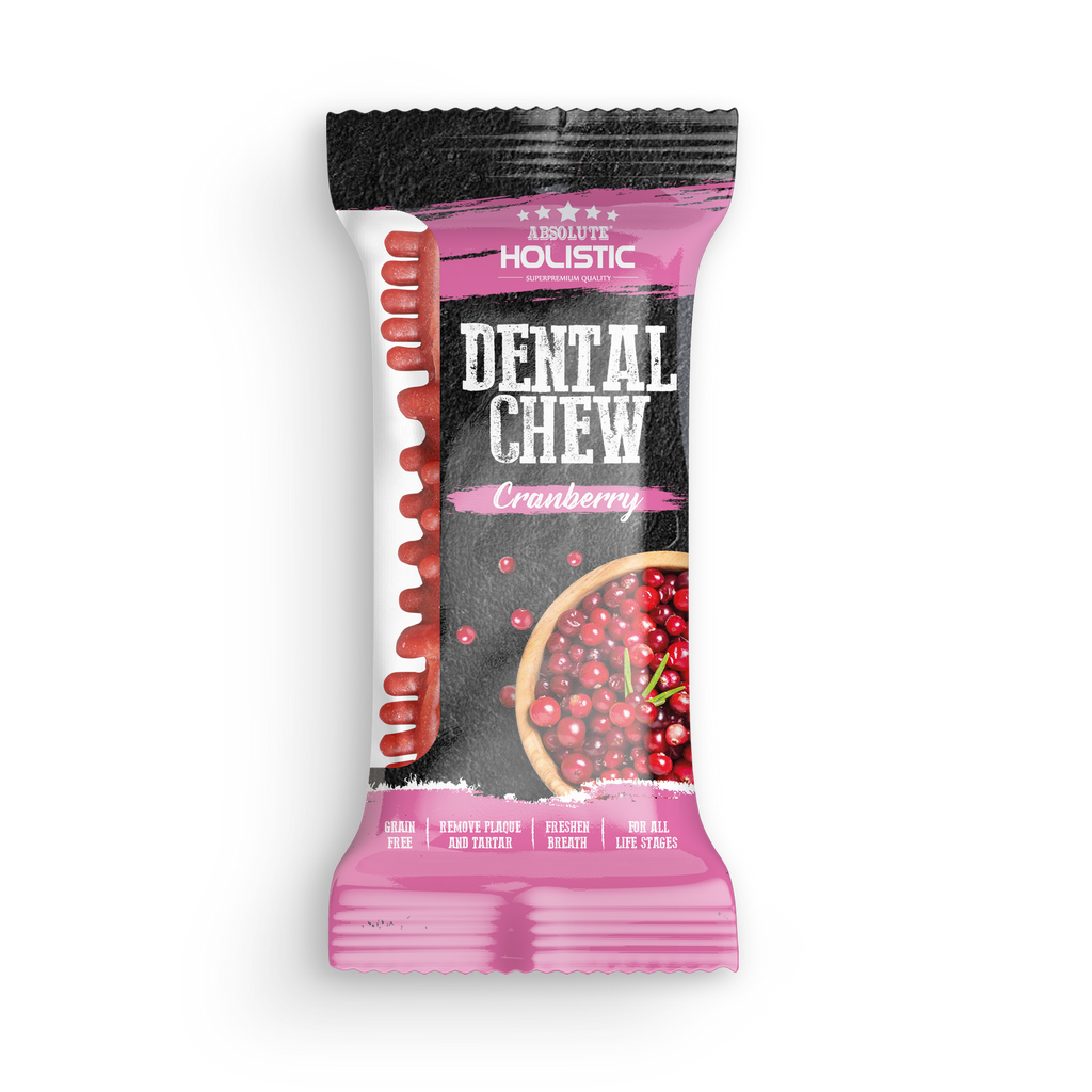 Absolute Holistic Dental Chew for Dogs - Cranberry (4").