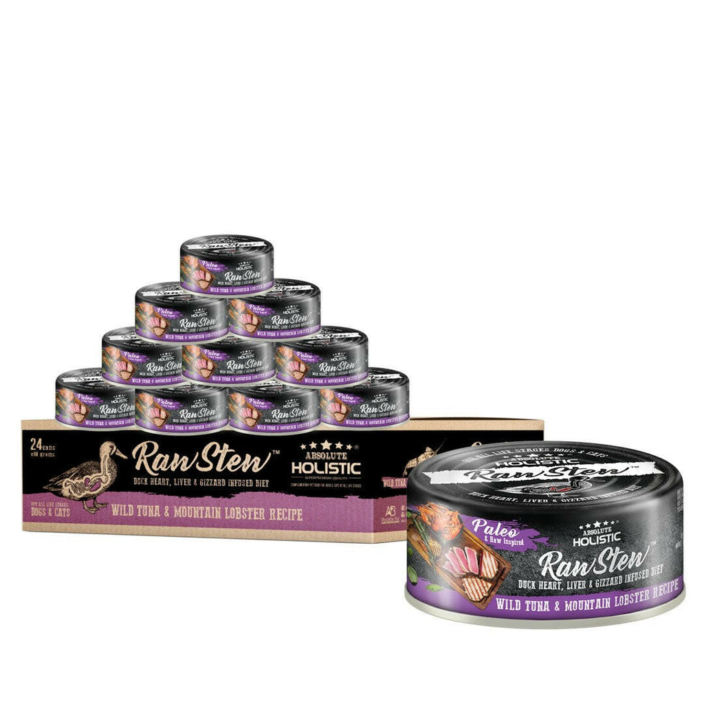 [CTN OF 24] Absolute Holistic Raw Stew Canned Food for Cats & Dogs - Tuna & Lobster (80g).