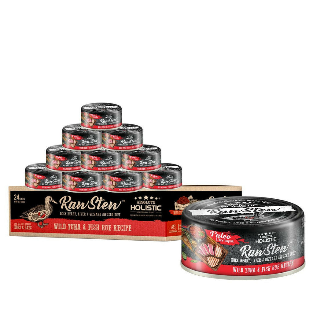 [CTN OF 24] Absolute Holistic Raw Stew Canned Food for Cats & Dogs - Tuna & Fish Roe (80g).