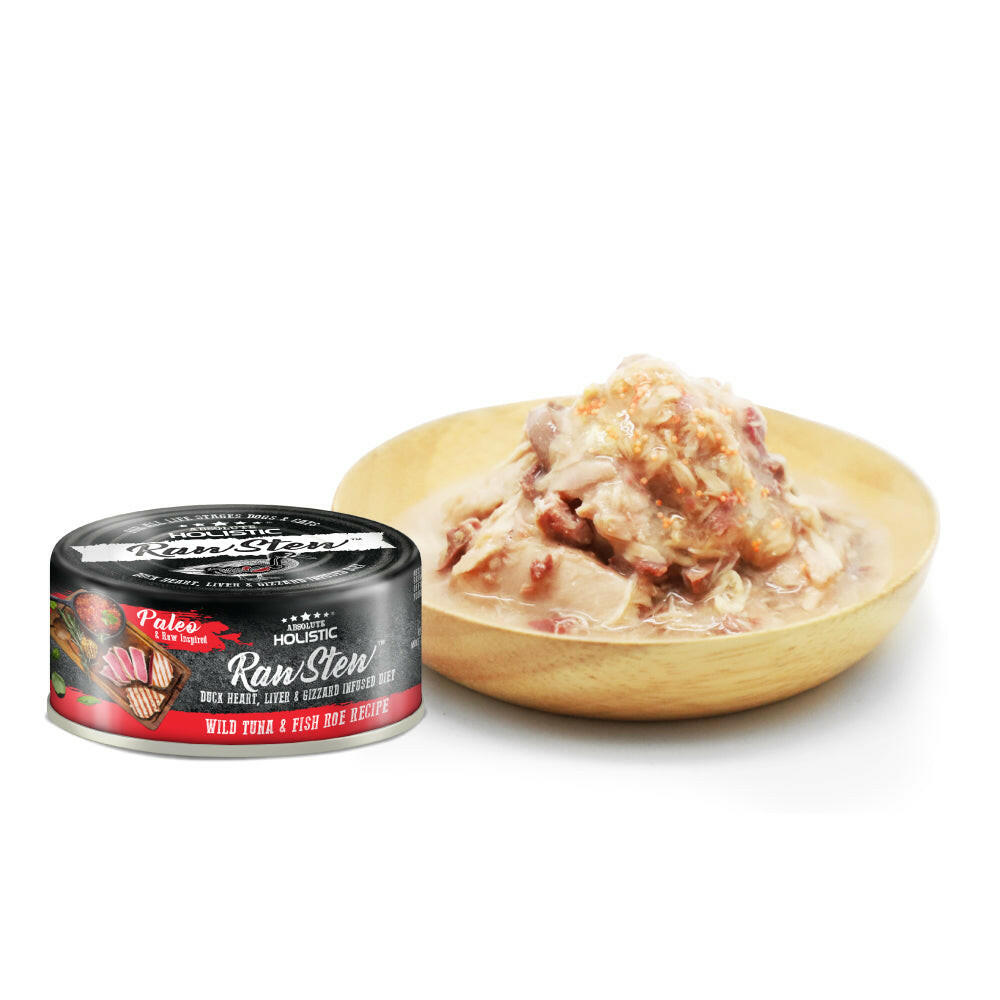 [CTN OF 24] Absolute Holistic Raw Stew Canned Food for Cats & Dogs - Tuna & Fish Roe (80g).