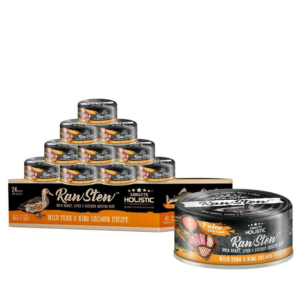 [CTN OF 24] Absolute Holistic Raw Stew Canned Food for Cats & Dogs - Tuna & Salmon (80g).