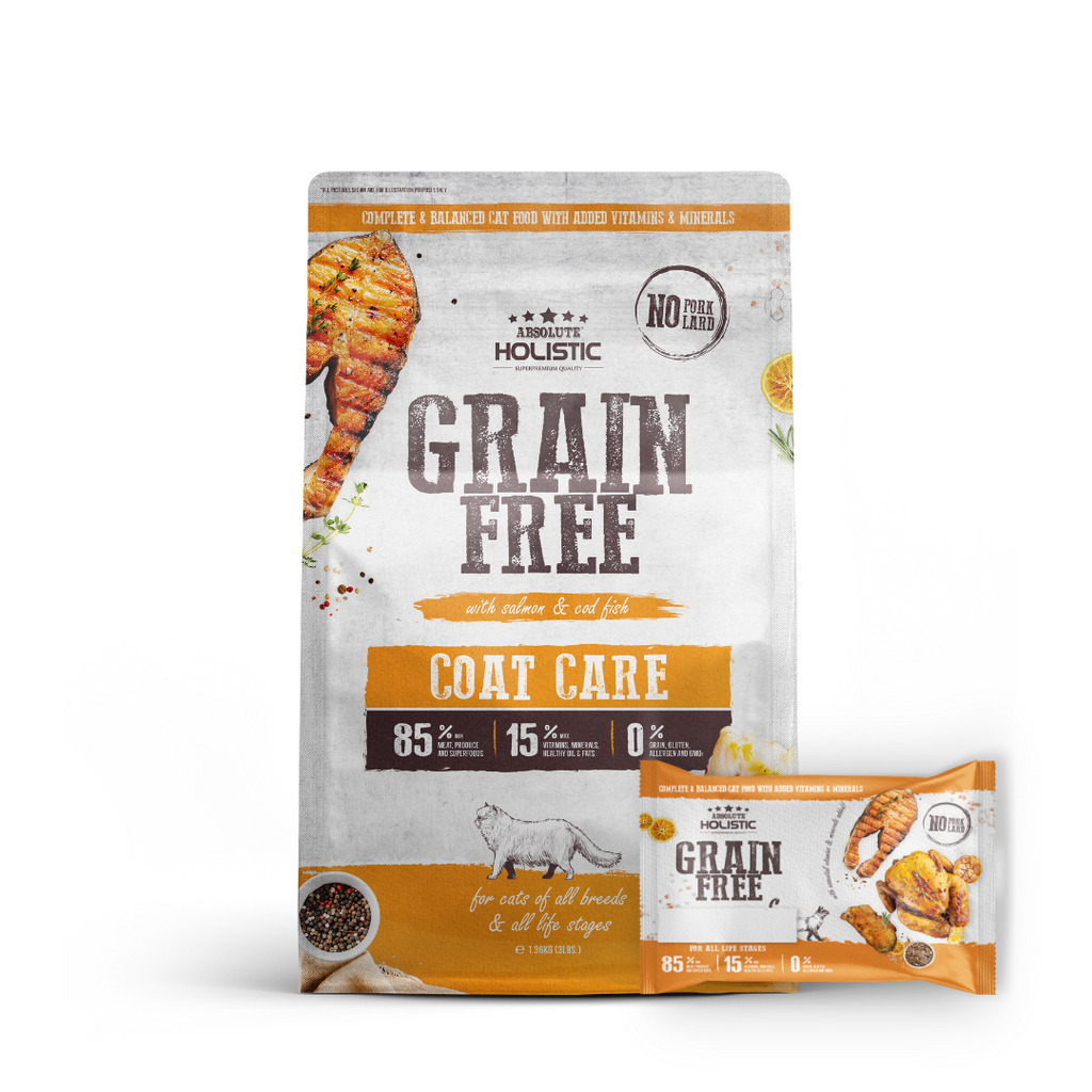Absolute Holistic Grain Free Dry Cat Food -  Coat Care Dry Cat Food (Sample).