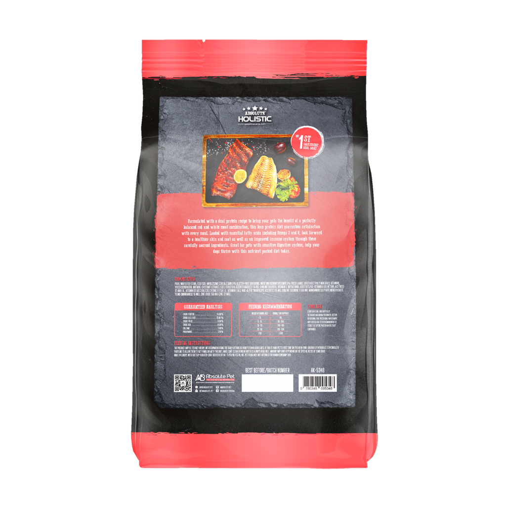 Absolute Holistic Kibbles in the Bag Dry Dog Food - Pork & Codfish (2kg).