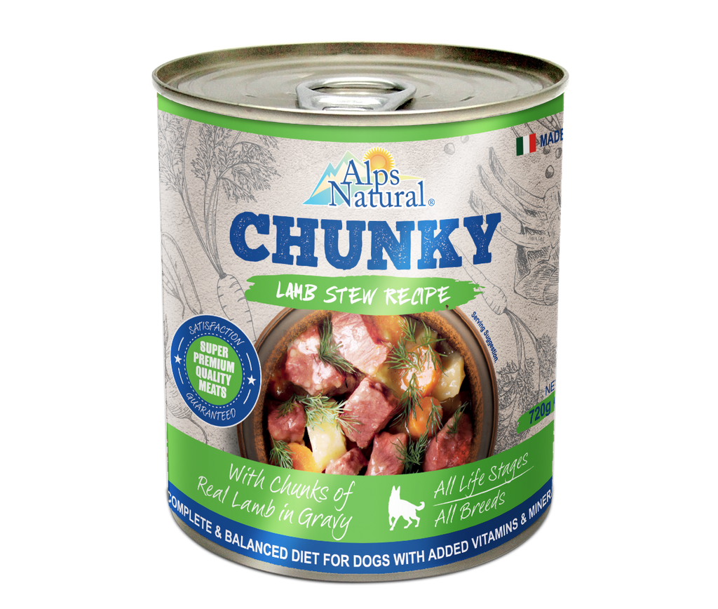 [CTN OF 12] Alps Natural Canned Dog Food - Chunky Lamb Stew Recipe (720g).