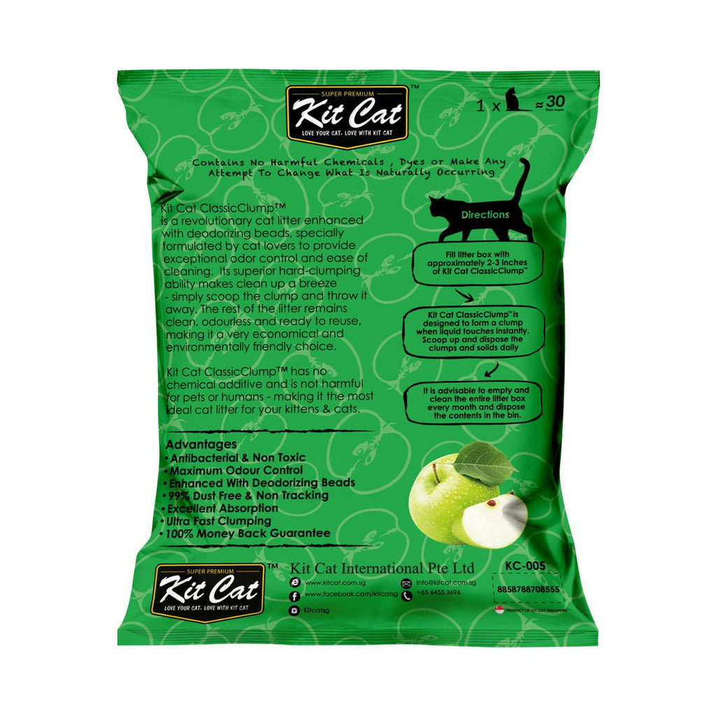 Kit Cat Classic Clump Cat Litter - Apple (10L/7kg).