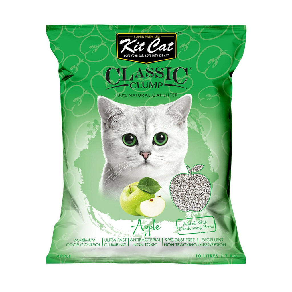 Kit Cat Classic Clump Cat Litter - Apple (10L/7kg).