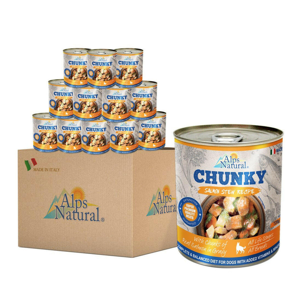 [CTN OF 12] Alps Natural Canned Dog Food - Chunky Salmon Stew Recipe (720g).