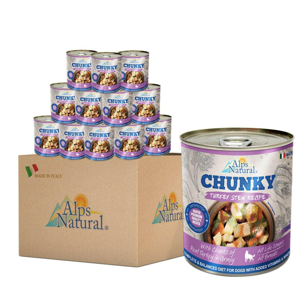 [CTN OF 12] Alps Natural Canned Dog Food - Chunky Turkey Stew Recipe (720g).