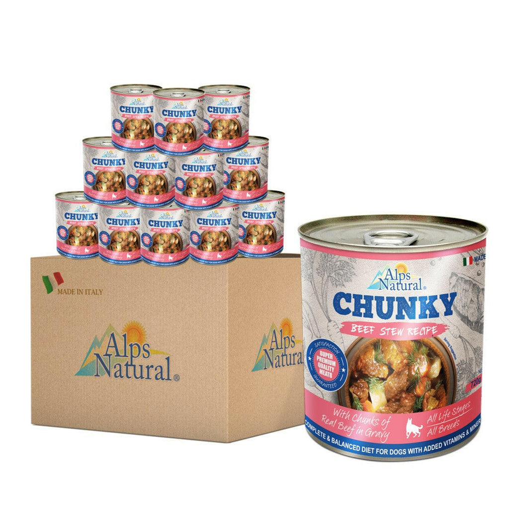[CTN OF 12] Alps Natural Canned Dog Food - Chunky Beef Stew Recipe (720g).