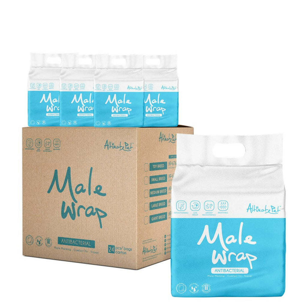 [CTN OF 24] Altimate Pet Disposable Male Wrap - Small Breed (11pcs) | 28cm-44cm.
