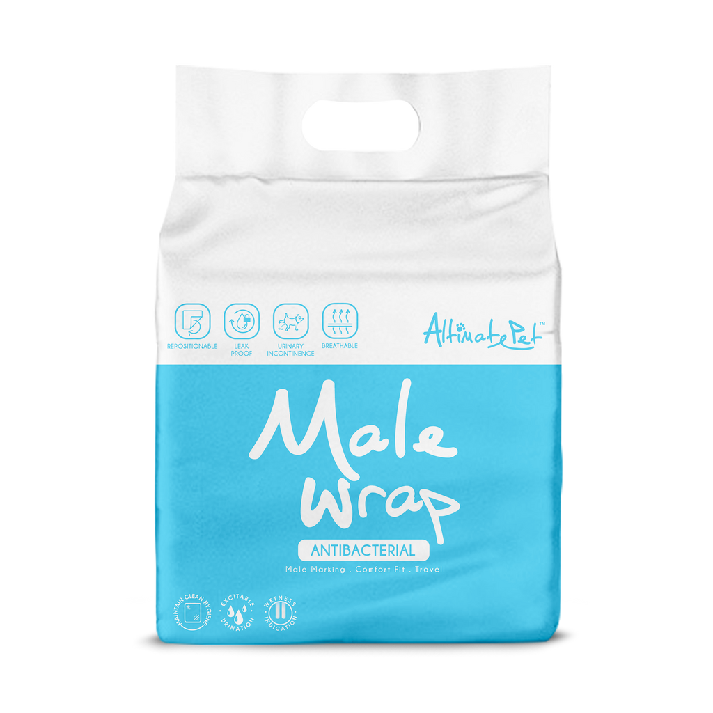 Altimate Pet Antibacterial Disposable Male Wraps (5 Sizes).