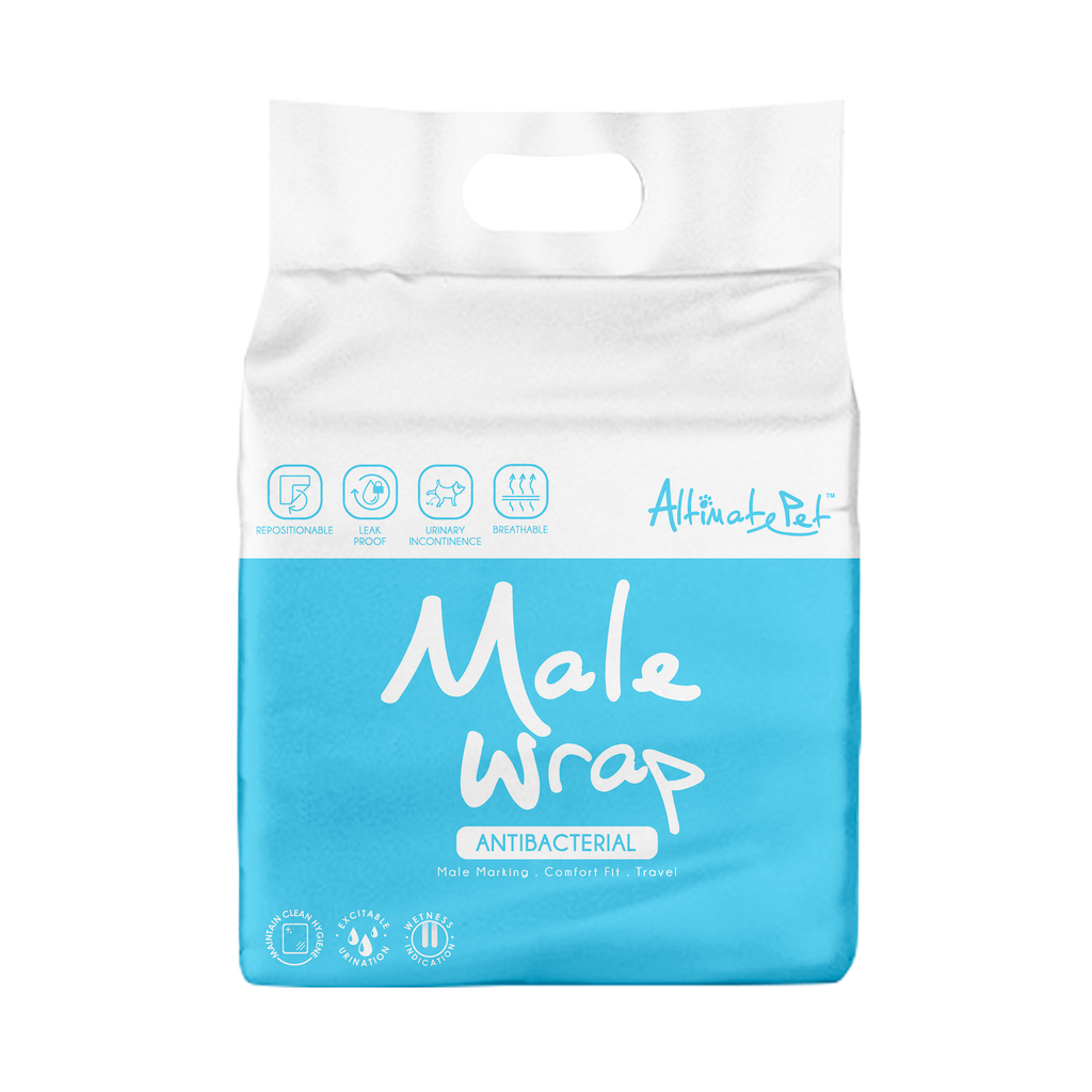 [CTN OF 24] Altimate Pet Disposable Male Wrap - Medium Breed (9pcs) | 40cm-54cm.