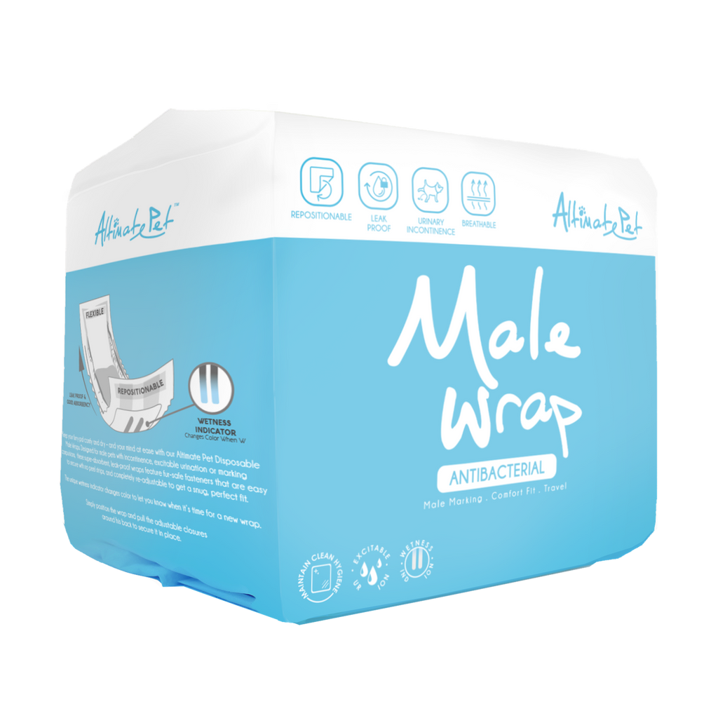 Altimate Pet Antibacterial Disposable Male Wraps (5 Sizes).