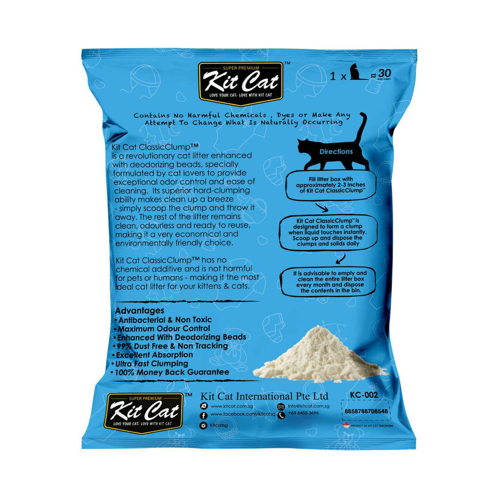 Kit Cat Classic Clump Cat Litter - Baby Powder (10L/7kg).