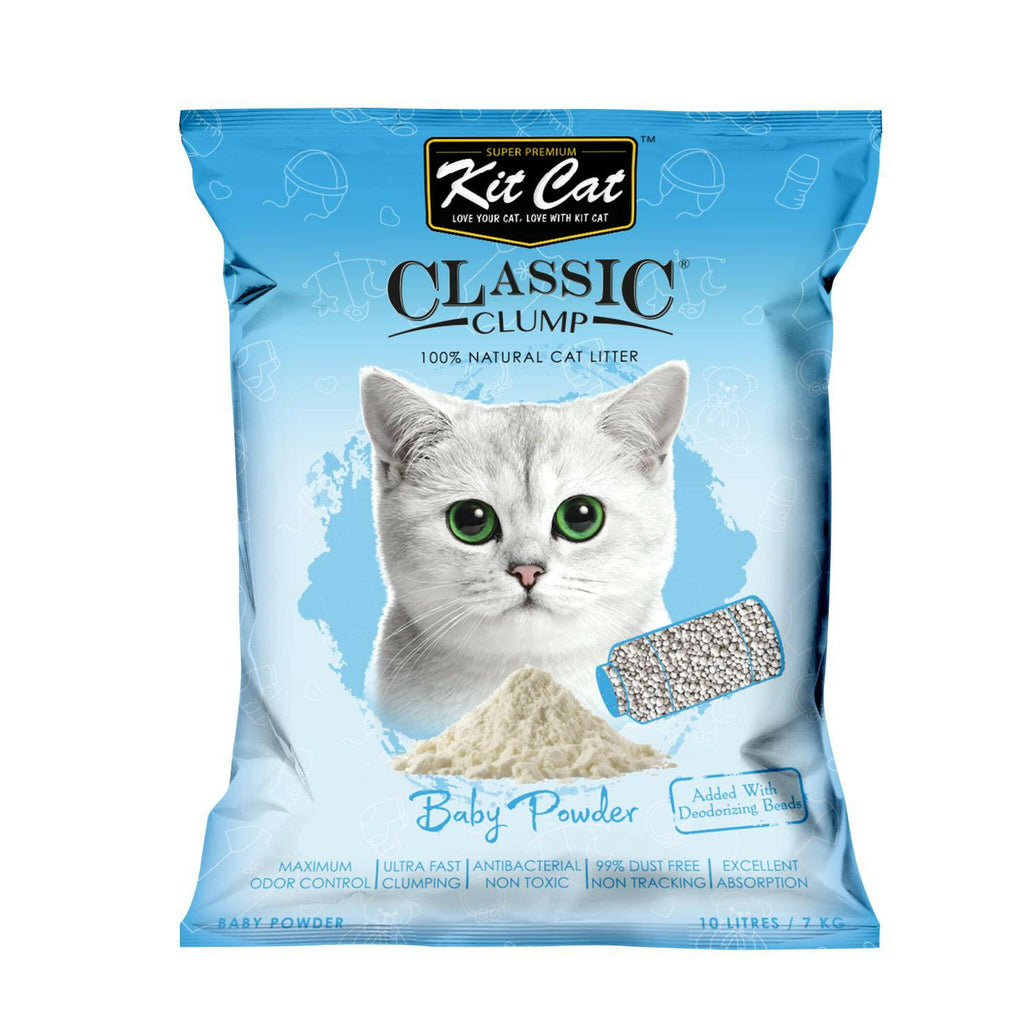 Kit Cat Classic Clump Cat Litter - Baby Powder (10L/7kg).