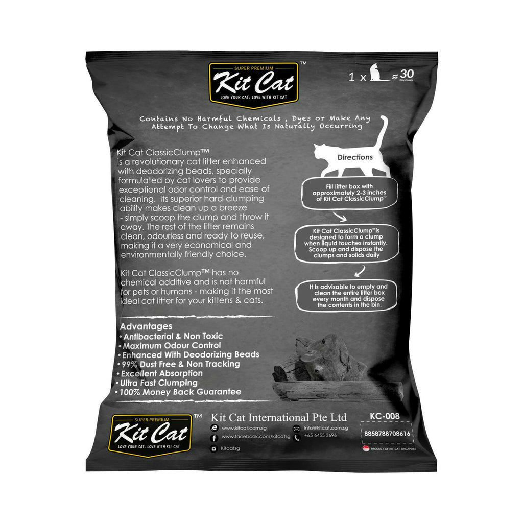 Kit Cat Classic Clump Cat Litter - Charcoal (10L/7kg).