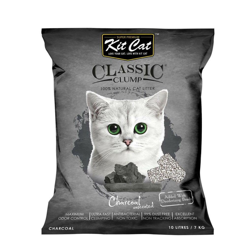 Kit Cat Classic Clump Cat Litter - Charcoal (10L/7kg).