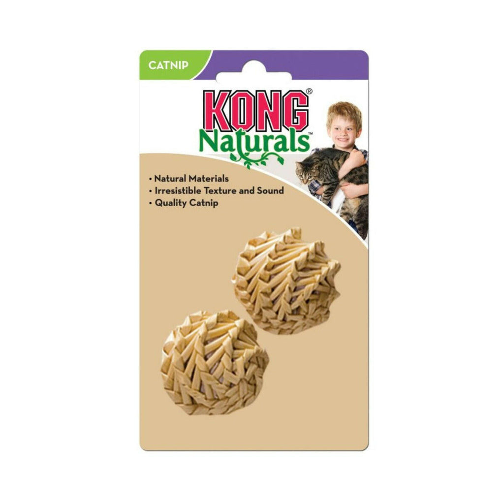 KONG Cat Catnip Toy - Naturals Straw Ball 2-pk (1 Size).