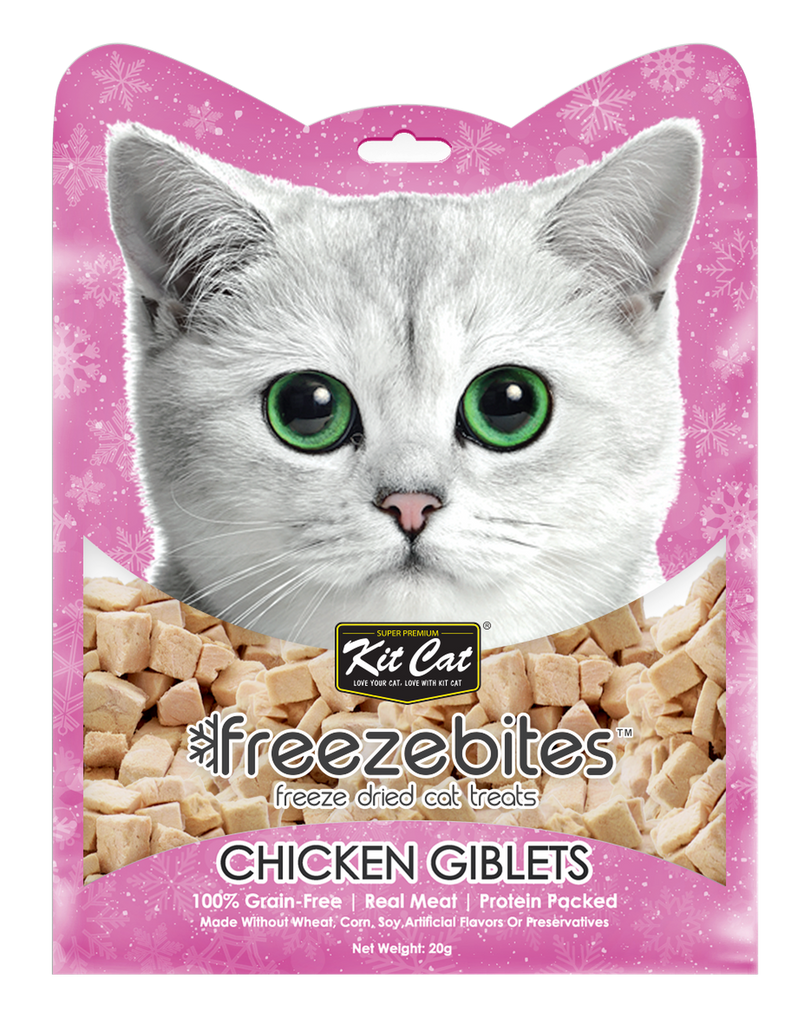 [CTN OF 24] Kit Cat Freeze Bites Cat Treat - Chicken Giblets (15g).