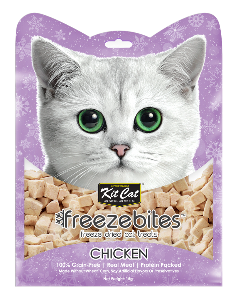 [CTN OF 24] Kit Cat Freeze Bites Cat Treat - Chicken (15g).