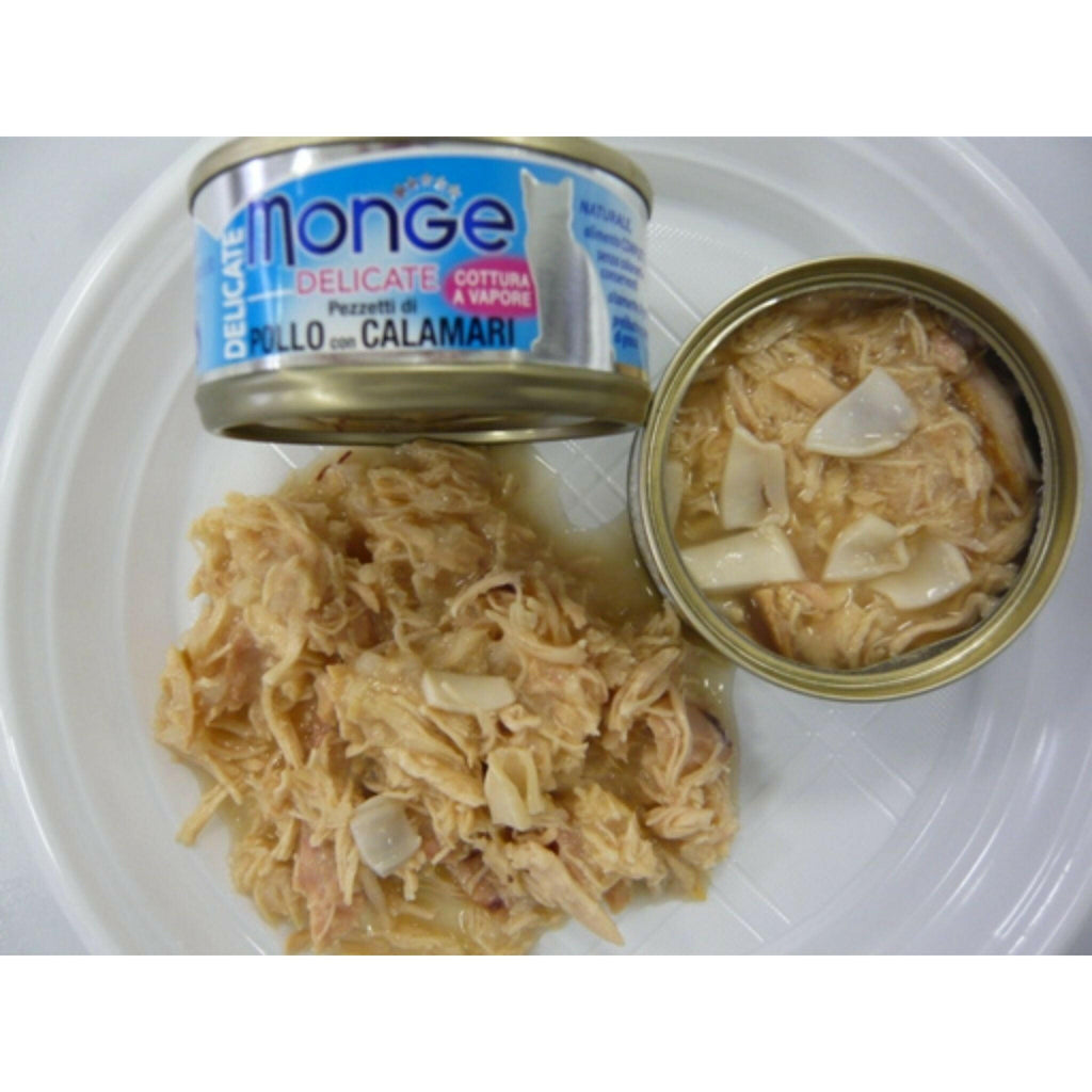 Monge Cat Canned Food - Delicate Chicken & Squid (80g).