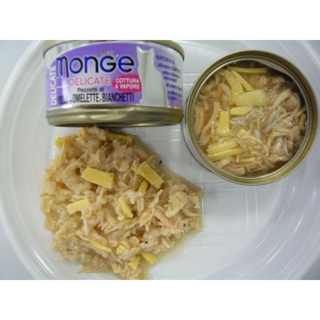Monge Cat Canned Food - Delicate Chicken With Omelette & Whitebait (80g).
