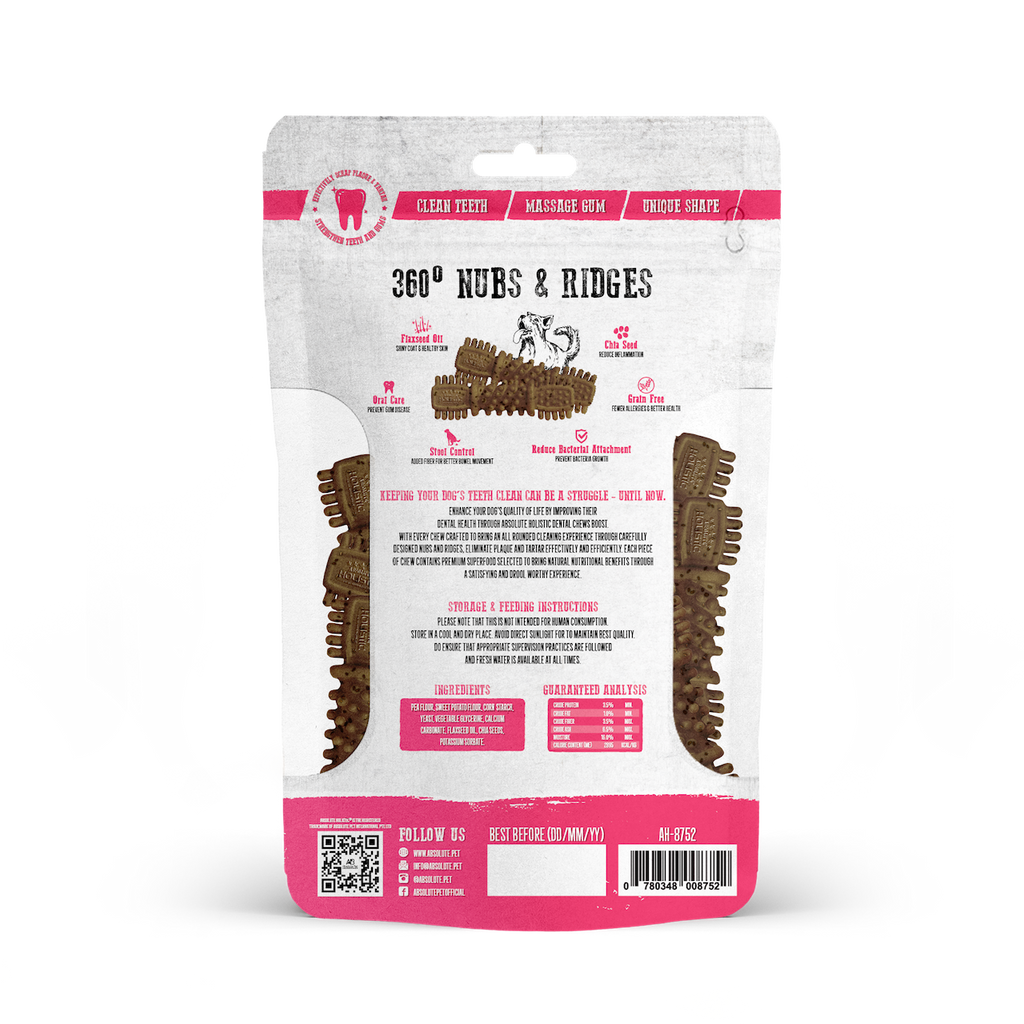 Absolute Holistic Value Pack BOOST Dental Chews for Dogs - Chia Seed (160g).