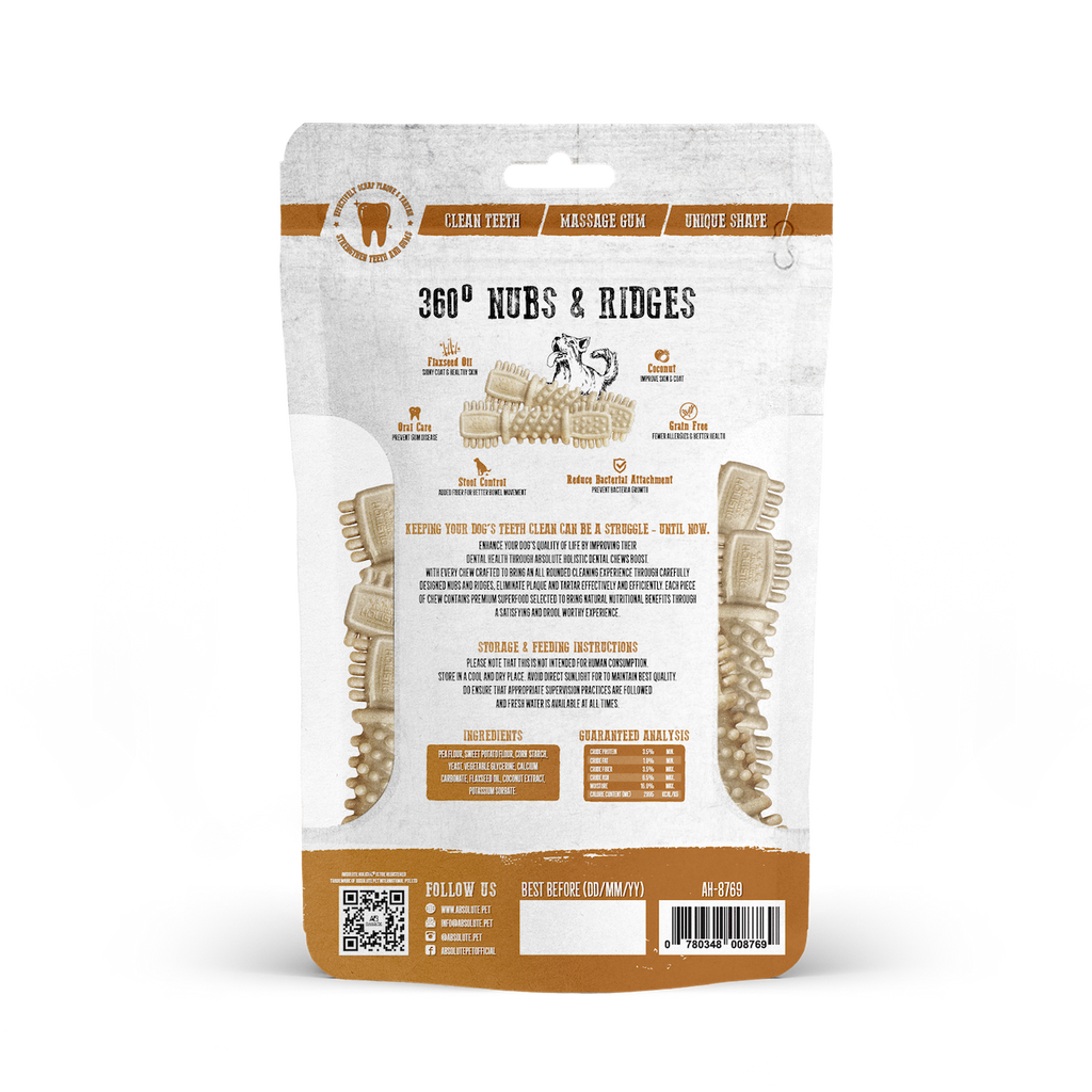 Absolute Holistic Value Pack BOOST Dental Chews for Dogs - Coconut  (160g).