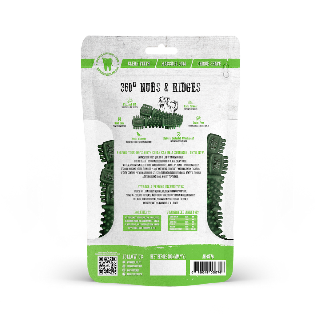 Absolute Holistic Value Pack BOOST Dental Chews for Dogs - Kale (160g).