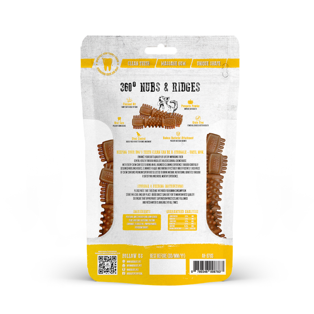 Absolute Holistic Value Pack BOOST Dental Chews for Dogs - Pumpkin  (160g).