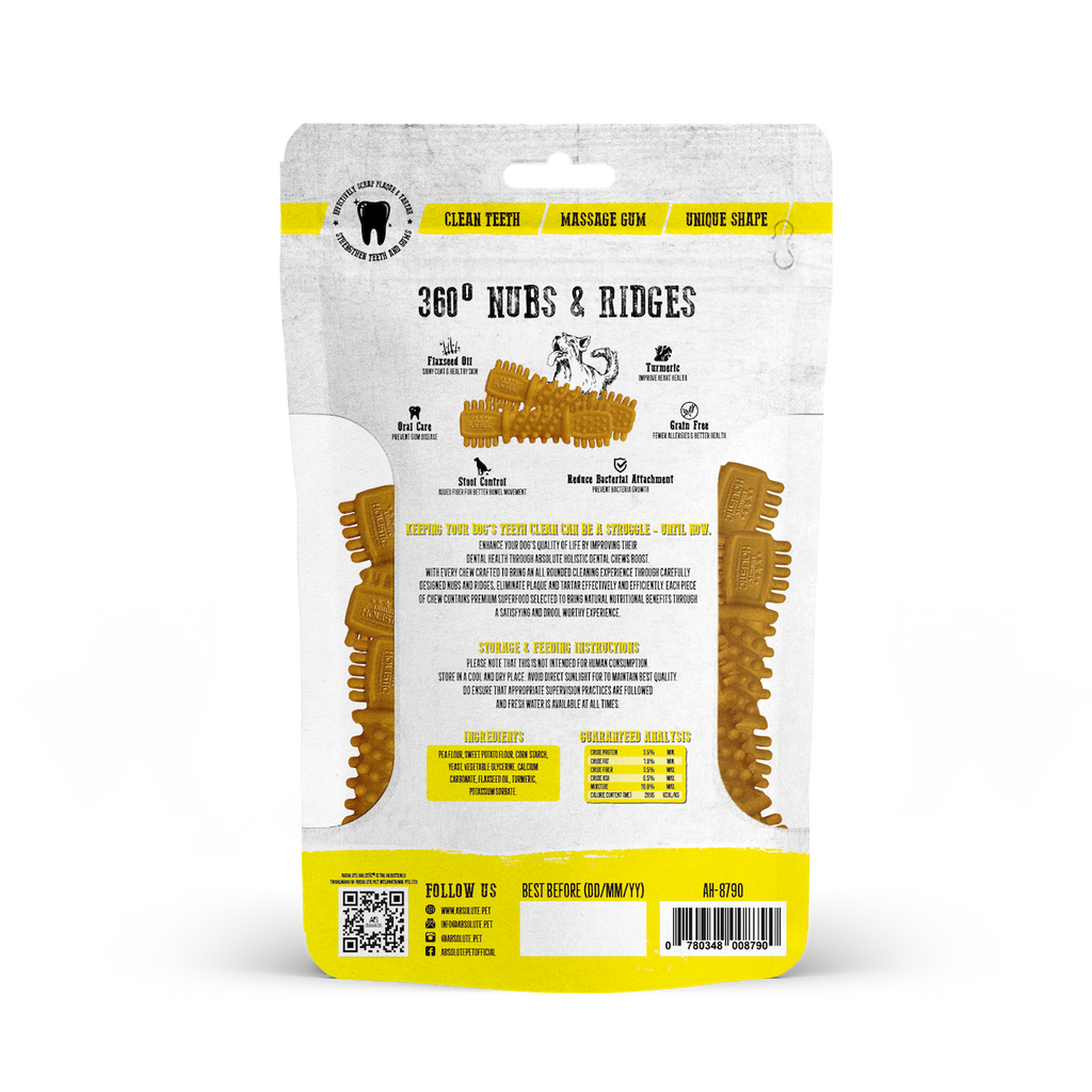 Absolute Holistic Value Pack BOOST Dental Chews for Dogs - Turmeric (160g).
