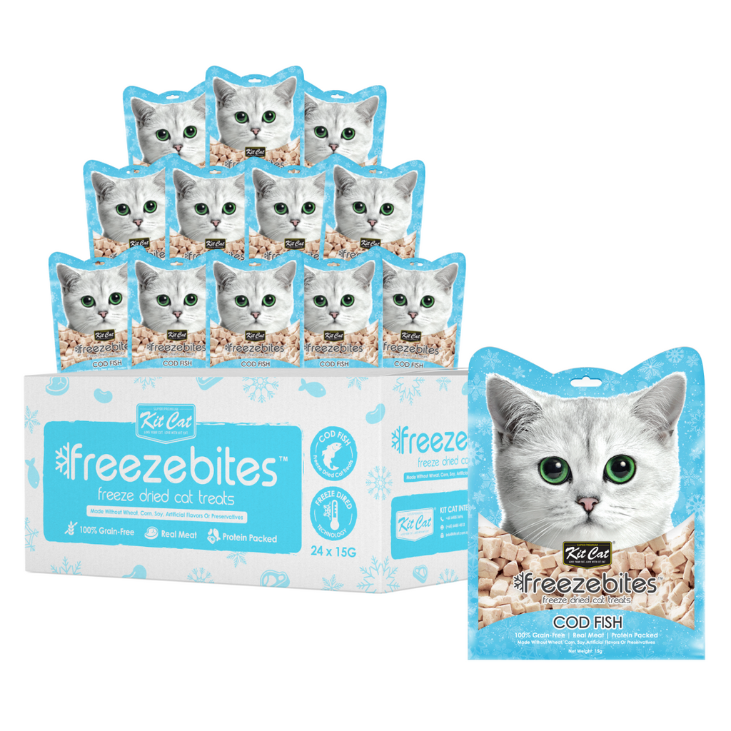 [CTN OF 24] Kit Cat Freeze Bites Cat Treat - Cod Fish (15g).