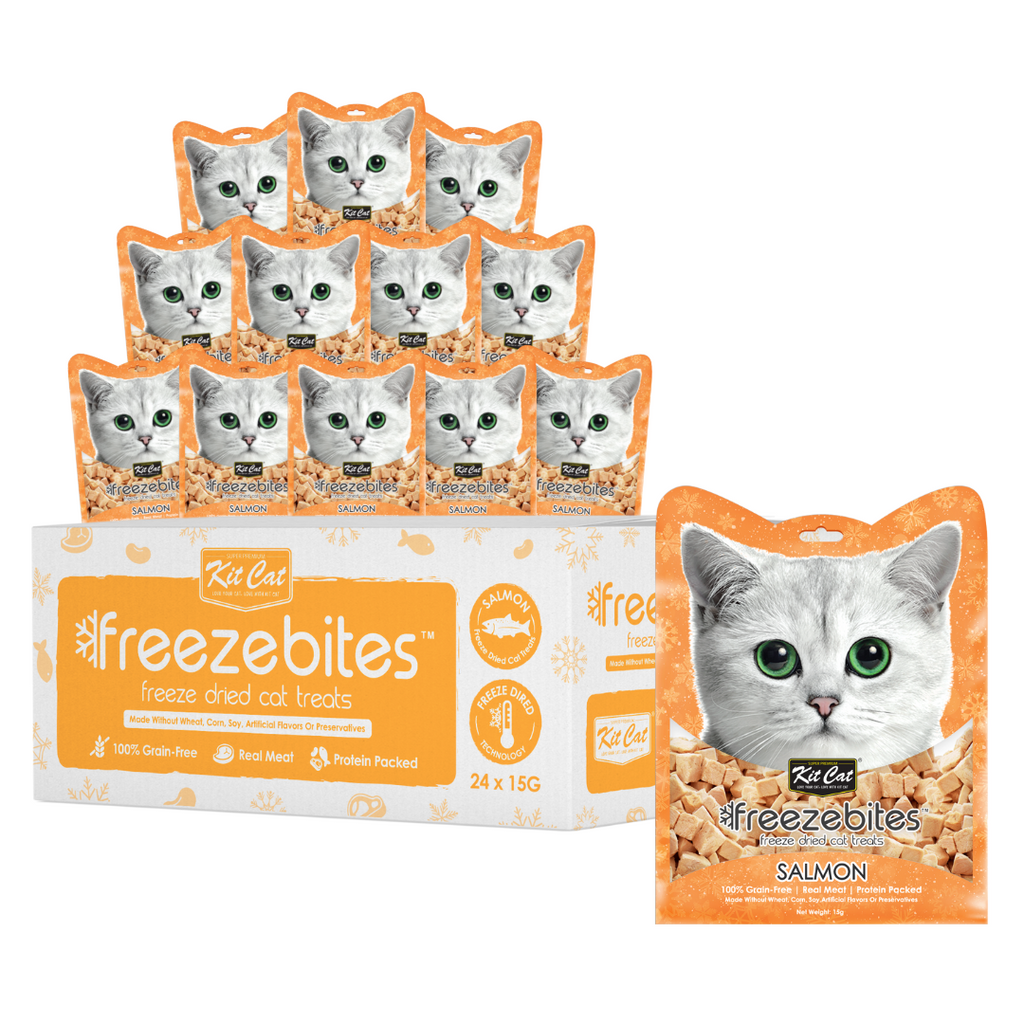 [CTN OF 24] Kit Cat Freeze Bites Cat Treat - Salmon (15g).