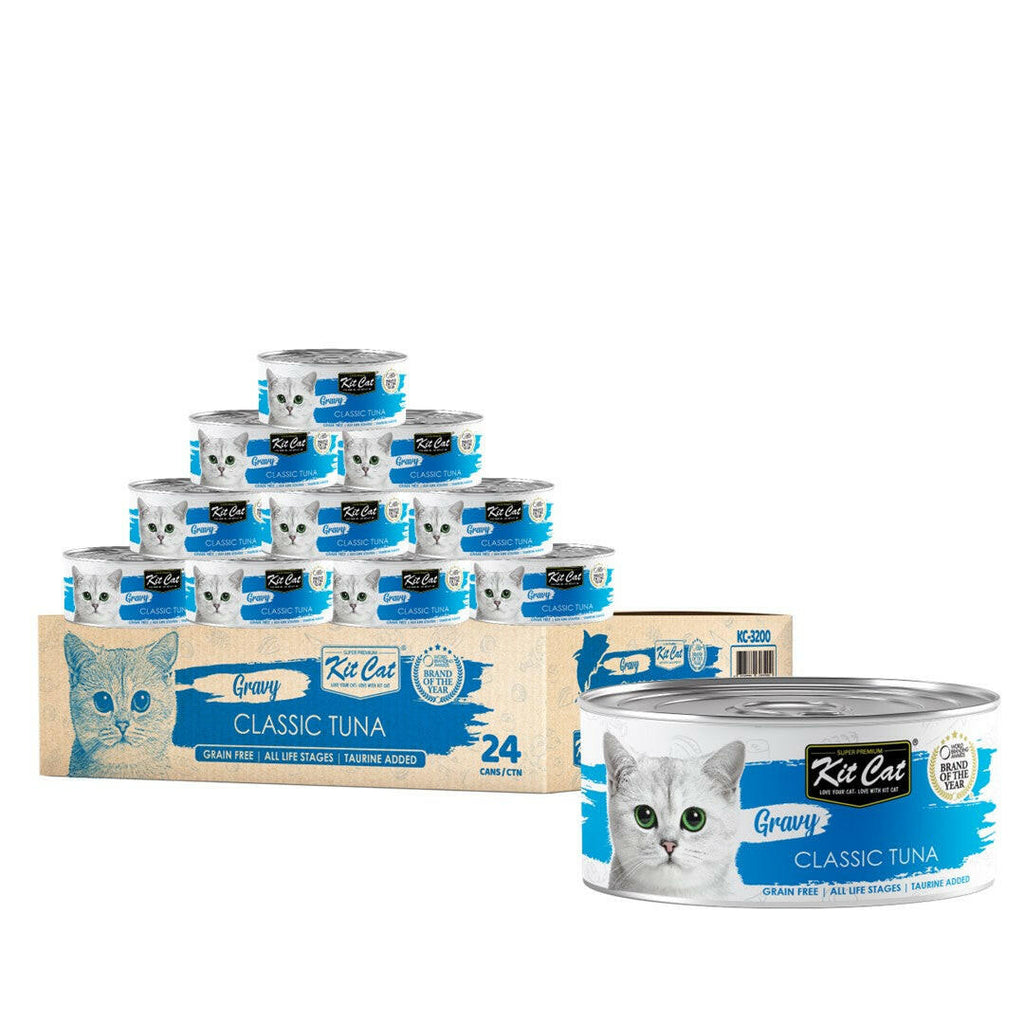 [CTN OF 24] Kit Cat Gravy Cat Canned Food - Classic Tuna (70g).